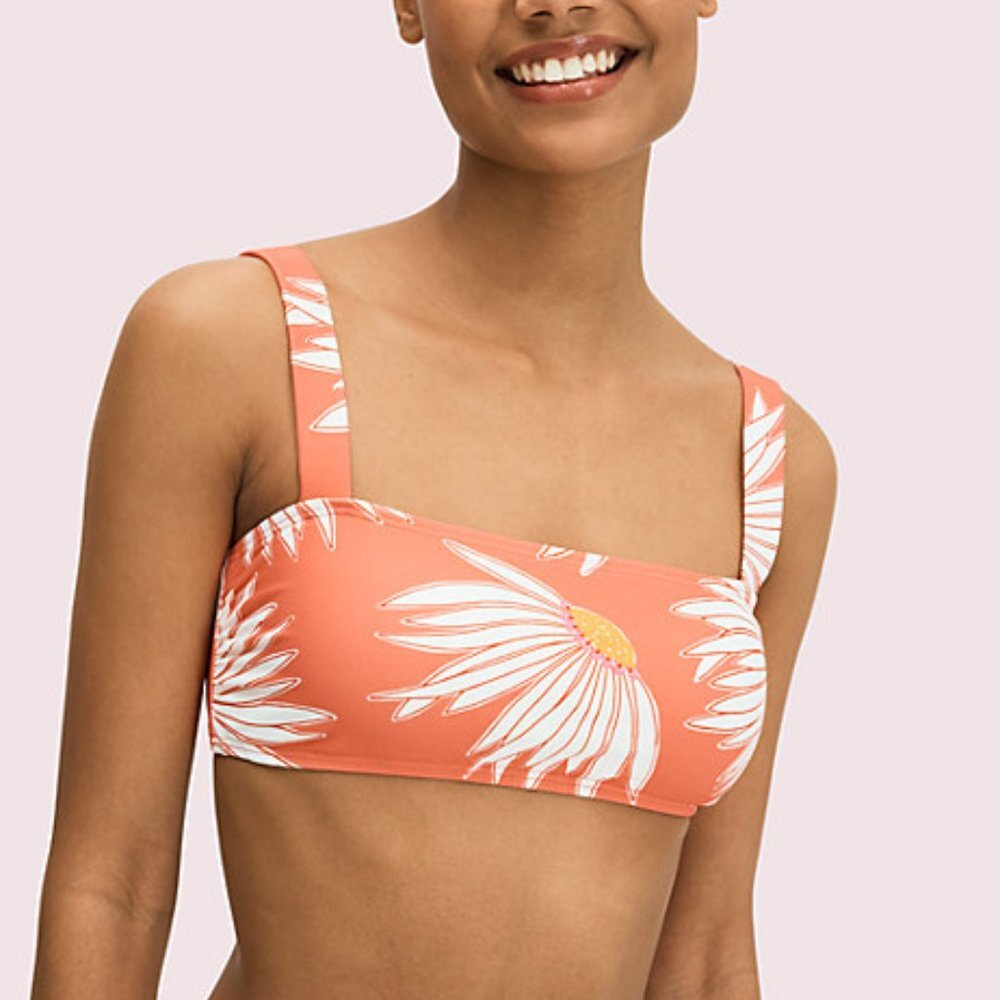 Kate Spade falling flower square neck bikini top